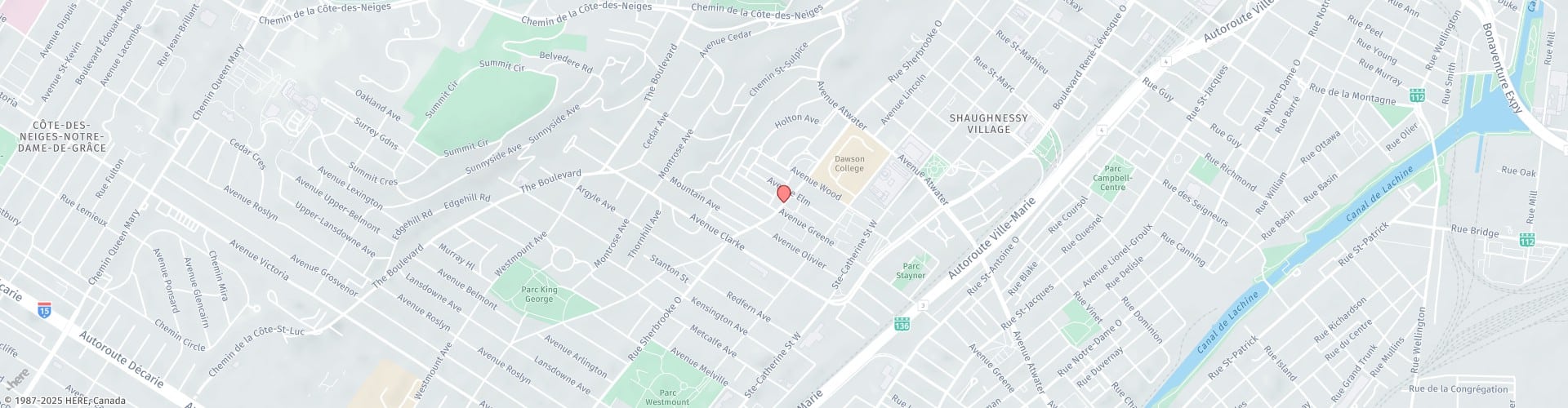 Location Map: 4131 Rue Sherbrooke Westmount, Montreal, QC H3Z 1B7