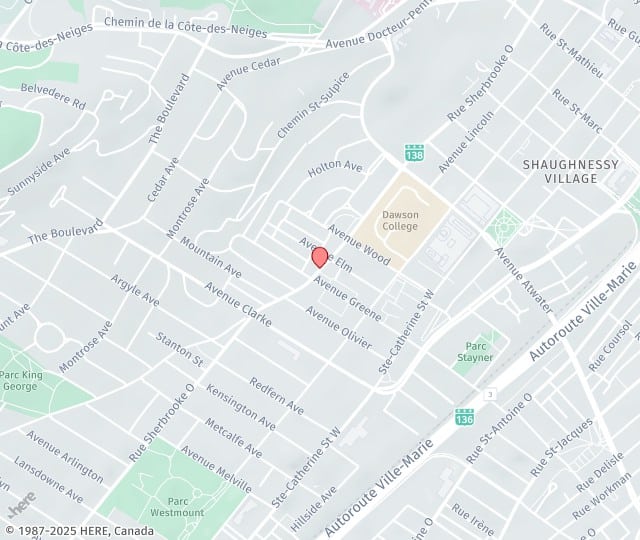 Location Map: 4131 Rue Sherbrooke Westmount, Montreal, QC H3Z 1B7
