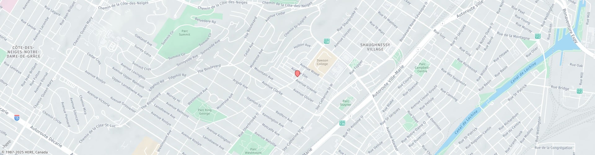 Location Map: 4131 Rue Sherbrooke Westmount, Montreal, QC H3Z 1B7